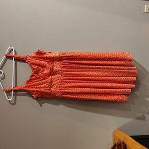 Torrid Women's 2 Orange Floral Adjustable Spaghetti Strap Lined Babydoll Dress